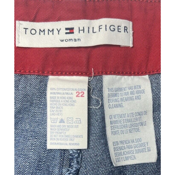 Tommy Hilfiger Women’s Vintage Jeans Size 22 Cropped Denim Patchwork Patriotic - Picture 5 of 6